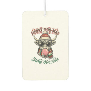 Christmas Cow Shirt Cute Highland Holiday Pun Desi Car Air Freshener