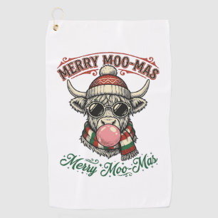 Christmas Cow Shirt Cute Highland Holiday Pun Desi Golf Towel