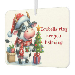 Christmas Cow Tree Presents Car Air Freshener