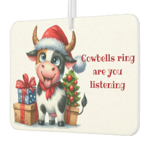 Christmas Cow Tree Presents Car Air Freshener