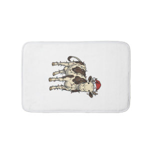 Christmas Cow Vintage Engraving Holiday Farm Shirt Bath Mat