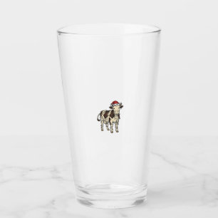 Christmas Cow Vintage Engraving Holiday Farm Shirt Glass