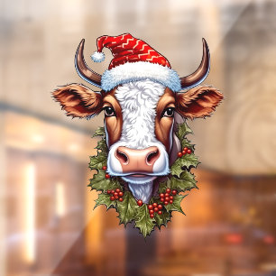 Christmas Cow Window Cling