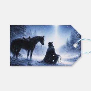 Christmas Cowboy and Horse Country Western Gift Tags