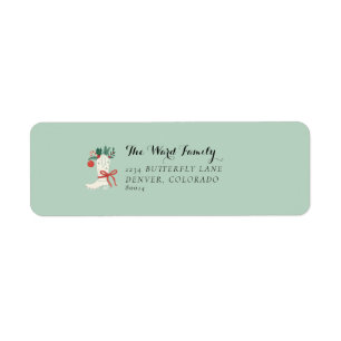 Christmas Cowboy Boot - Holiday Return Mail Label