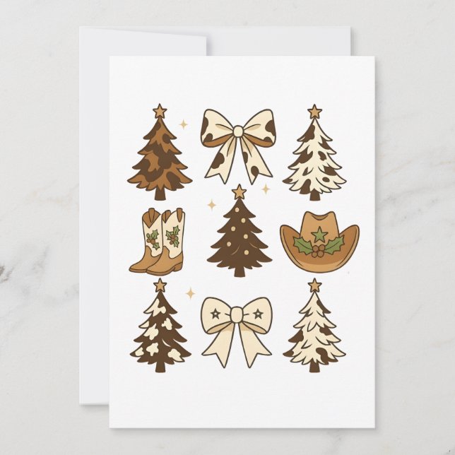 Christmas Cowboy Boots Western Santa Xmas Invitation (Front)