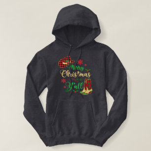 Christmas Cowgirl Hat & Boots Hoodie Sweatshirt