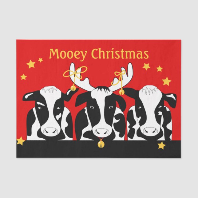 Christmas Cows Decoupage Tissue Paper (Front)