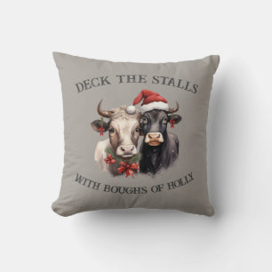 Christmas Cows Farmhouse Country Rustic  Cushion
