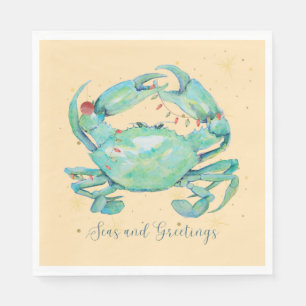 Christmas Crab Beach Napkin