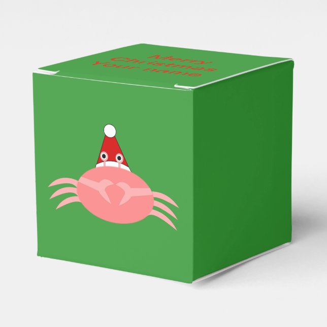 Christmas Crab Custom Favour Box (Front Side)