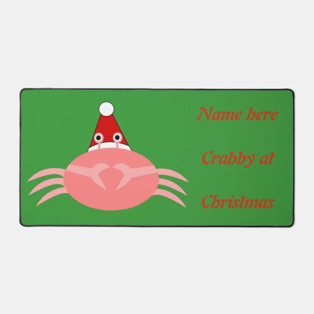 Christmas Crab Custom Message Desk Mat (Front)