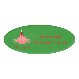 Christmas Crab Custom Name Tag