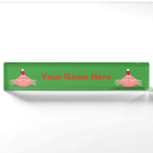 Christmas Crab Custom Nameplate