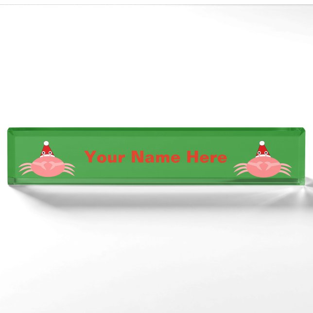 Christmas Crab Custom Nameplate (Front)