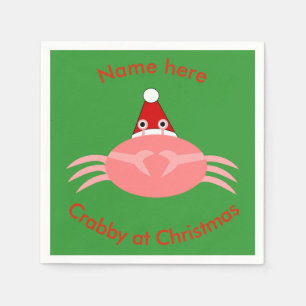 Christmas Crab Custom Paper Napkins