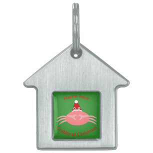 Christmas Crab Custom Pet Tag