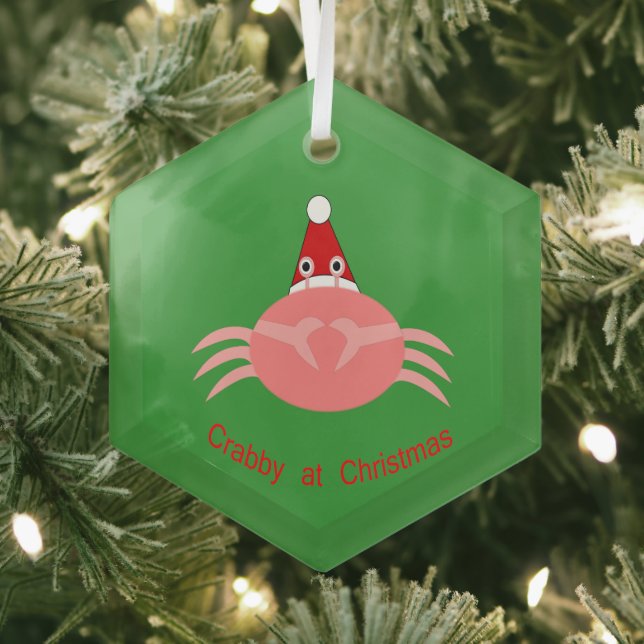 Christmas Crab Glass Tree Decoration (Insitu)