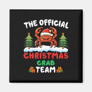 Christmas Crab Team - Crab Wearing Santa Hat Xmas Magnet