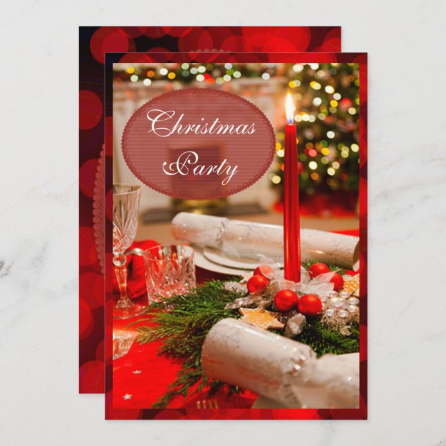 Christmas Crackers & Candles Invitation (Front/Back)