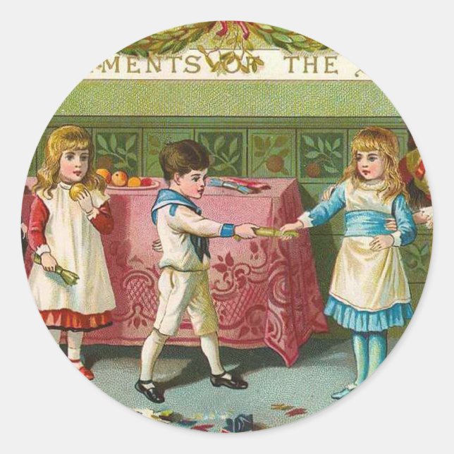 Christmas Crackers Classic Round Sticker (Front)