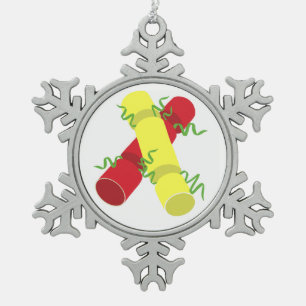 Christmas Crackers Snowflake Pewter Christmas Ornament