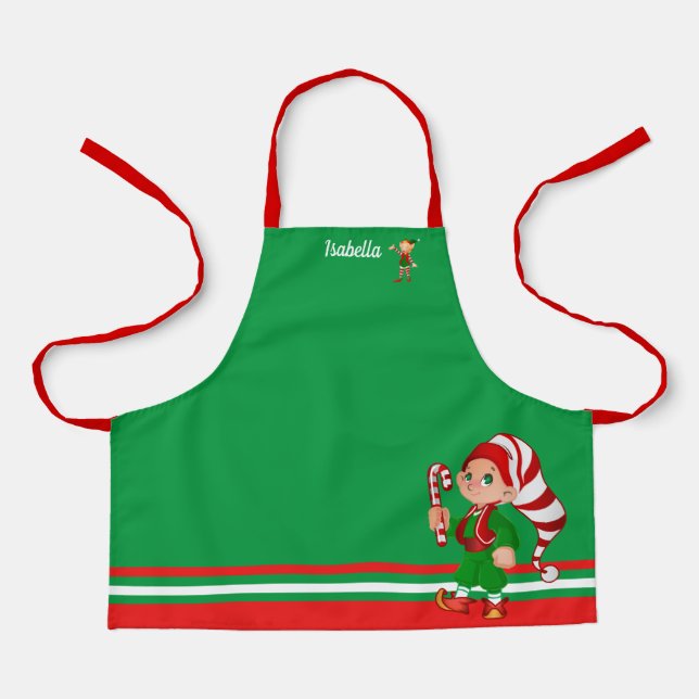 Christmas Craft or Baking Child's Name Apron (Front)