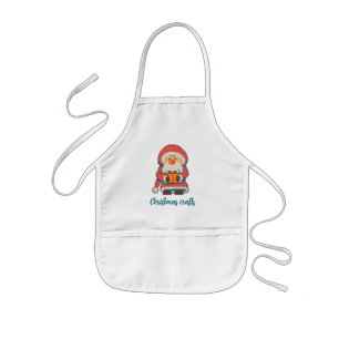 Christmas crafts Santa Claus, pixel art, Kids Apron