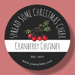 Christmas Cranberry Chutney Labels<br><div class="desc">Add the perfect touch to your homemade cranberry chutney with these customisable labels. Perfect for gifting or storing in your own pantry, these festive labels give your jars a stylish personalised look. With easy customisation options, you can add your own text to make them truly unique. These labels are available...</div>