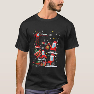 Christmas Crane Truck Construction Vehicle Toddler T-Shirt