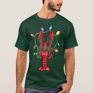Christmas Crawfish Tis The Season Christmas Light  T-Shirt