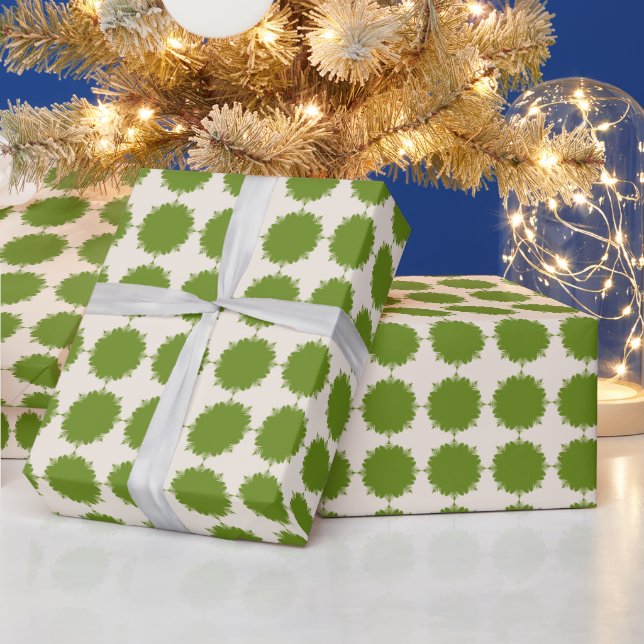 Christmas cream and green wrapping paper (Holidays)