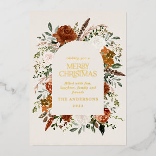 Christmas cream non photo elegant stag floral 