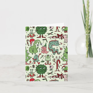 Christmas Creatures and Candy Canes Greeting Card