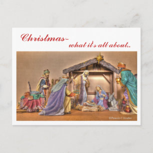 Christmas Creche Holiday Postcard
