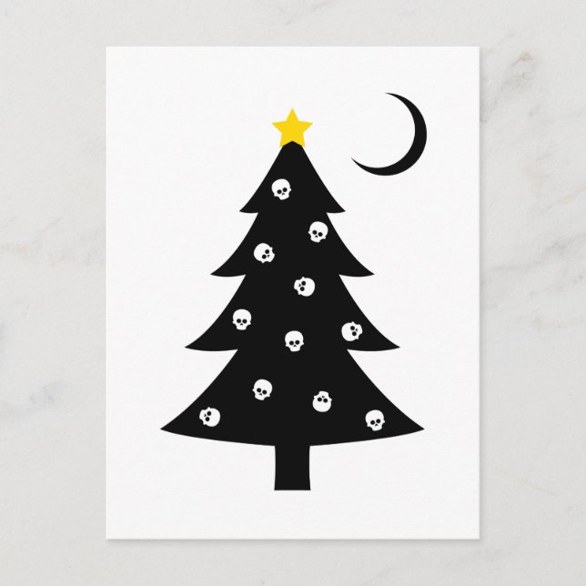 Christmas Creepy Tree Holiday Postcard (Front)