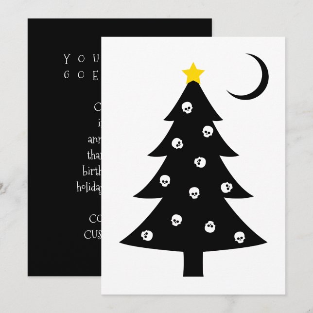 Christmas Creepy Tree Invitation (Front/Back)