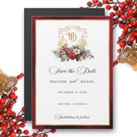 Christmas Crest Monogram Wedding Save the Date