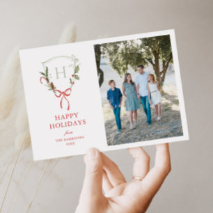 Christmas Crest Photo Holiday Card