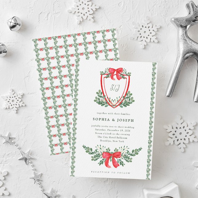 Christmas Crest | Whimsical and Colourful Wedding Invitation (Creator Uploaded)