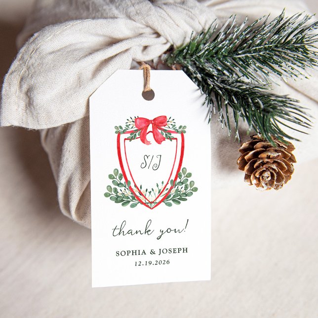 Christmas Crest | Whimsical Holiday Wedding Favour Gift Tags (Creator Uploaded)