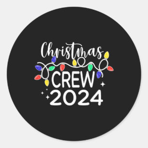 Christmas Crew 2024 Family Christmas Pyjamas Xmas  Classic Round Sticker