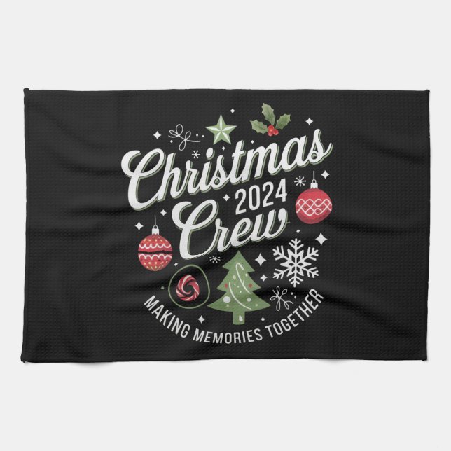 Christmas Crew 2024Family Matching Christmas Party Tea Towel (Horizontal)