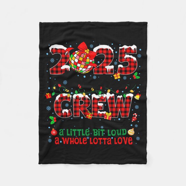 Christmas Crew 2025 Family Christmas Matching Xmas Fleece Blanket (Front)