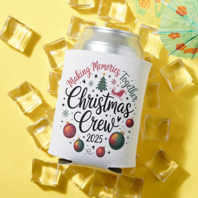 Christmas Crew 2025 Matching Family Group Xmas Can Cooler (In Situ Summer)