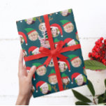 Christmas Crew Custom Six Photo Funny Holiday Gift Wrapping Paper<br><div class="desc">**Scroll down for photo How To below!** This funny and very merry Christmas gift wrapping paper will delight your friends and family when you personalise it with the photos of your kids, parents, friends and even pets putting the whole crazy cast of characters in silly holiday Santa and elf hats....</div>