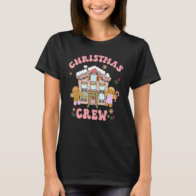 Christmas Crew Cute Gingerbread Men  Christmas T-Shirt (Front)