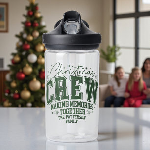 Christmas Crew Family Christmas Personalised Name Water Bottle