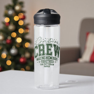 Christmas Crew Family Christmas Personalised Name Water Bottle