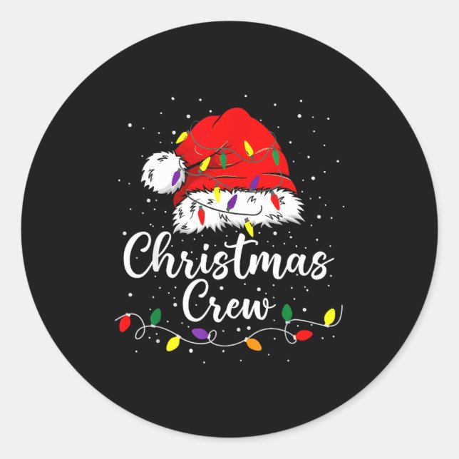 Christmas Crew Family Group Matching Christmas Paj Classic Round Sticker (Front)
